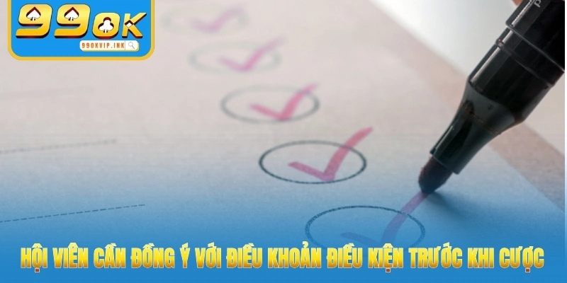 Hội viên cần đồng ý với điều khoản điều kiện trước khi cược